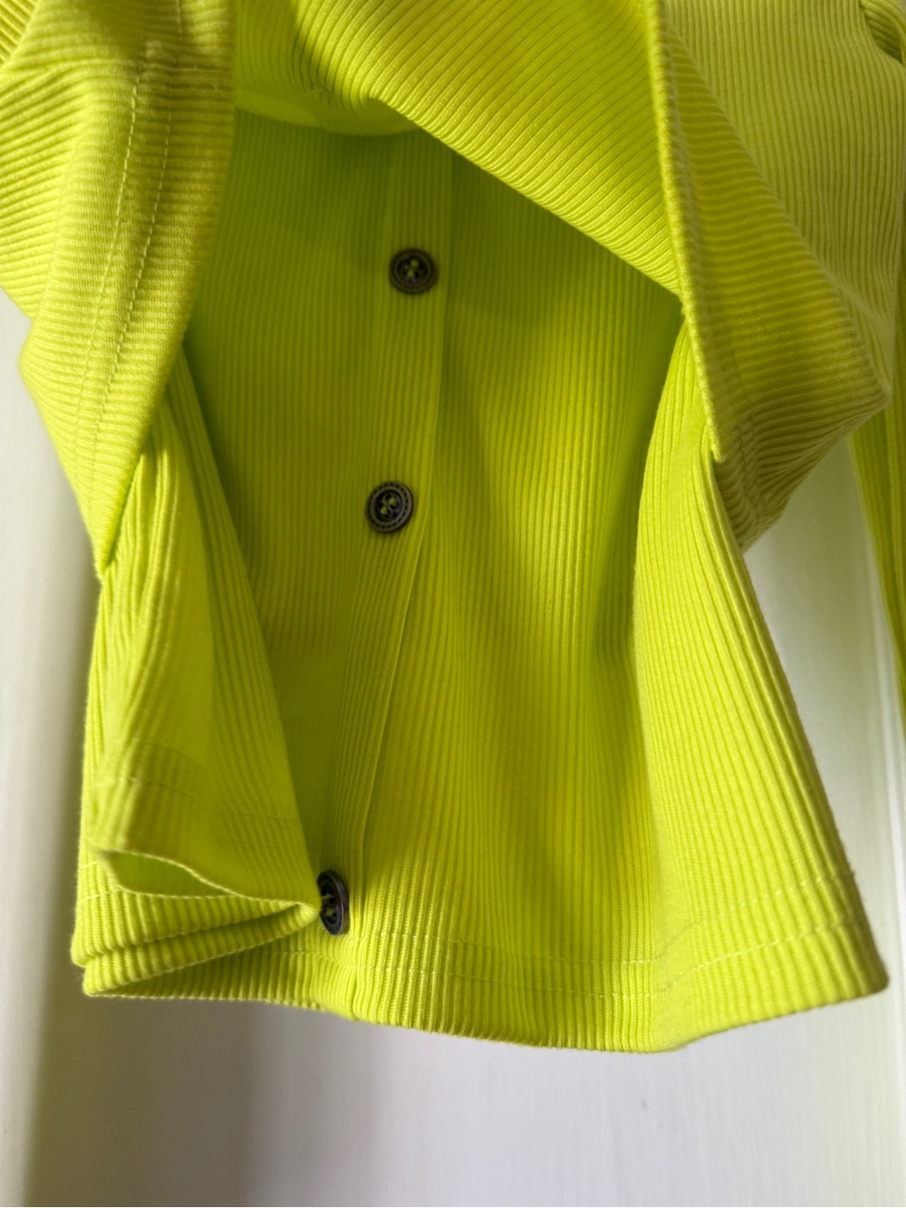 Women’s Neon Lime Long Sleeve Button-Front Top & matching skirt set - Picture 5 of 8